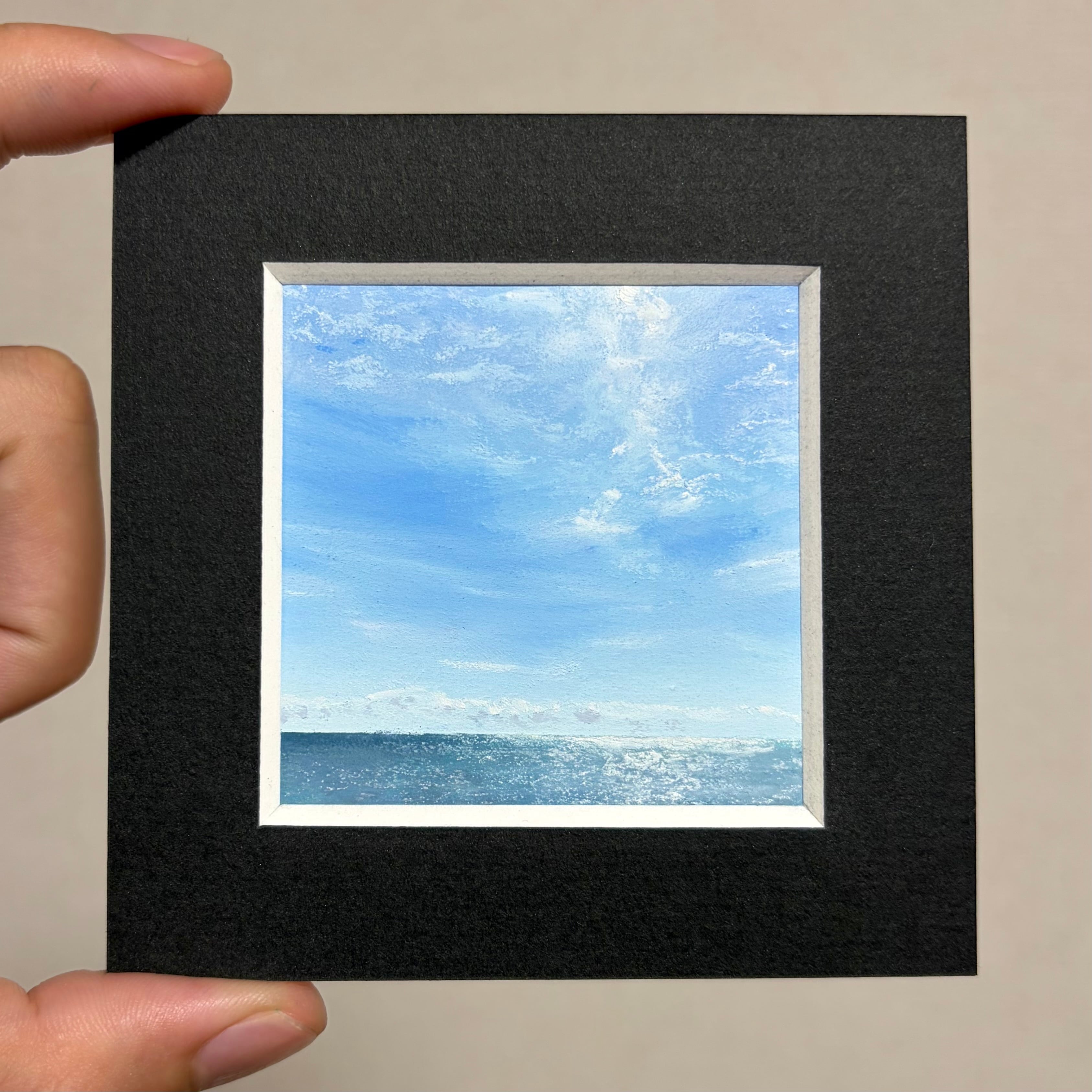 mohu260604　　原画　額付き ポケットサイズの海14【ミニ原画】 | towa sea gallery