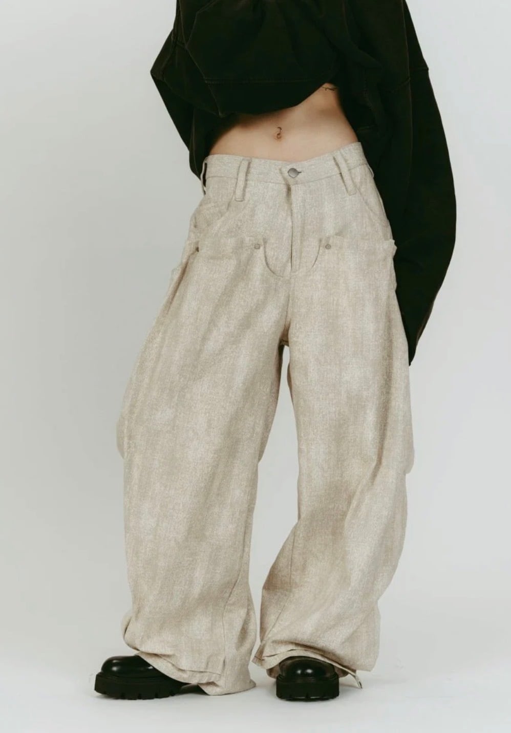 KnuthMarf】cling drape denim pants(unisex)/KM26SPG05 | CLOAK&CO EC