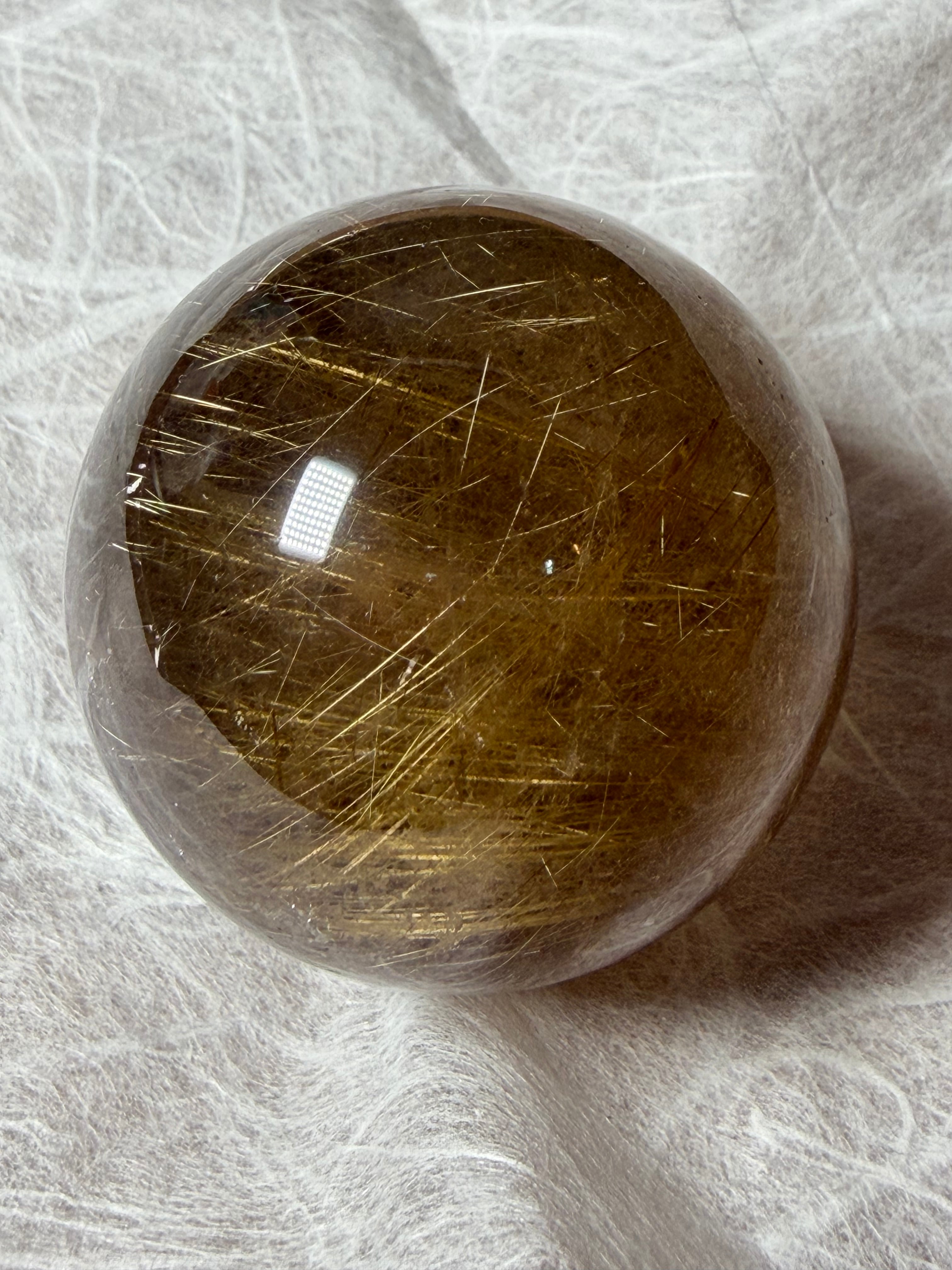 ゴールドルチルクォーツ 虹入り丸玉 約39.5mm | 天然石 Kanon Stone