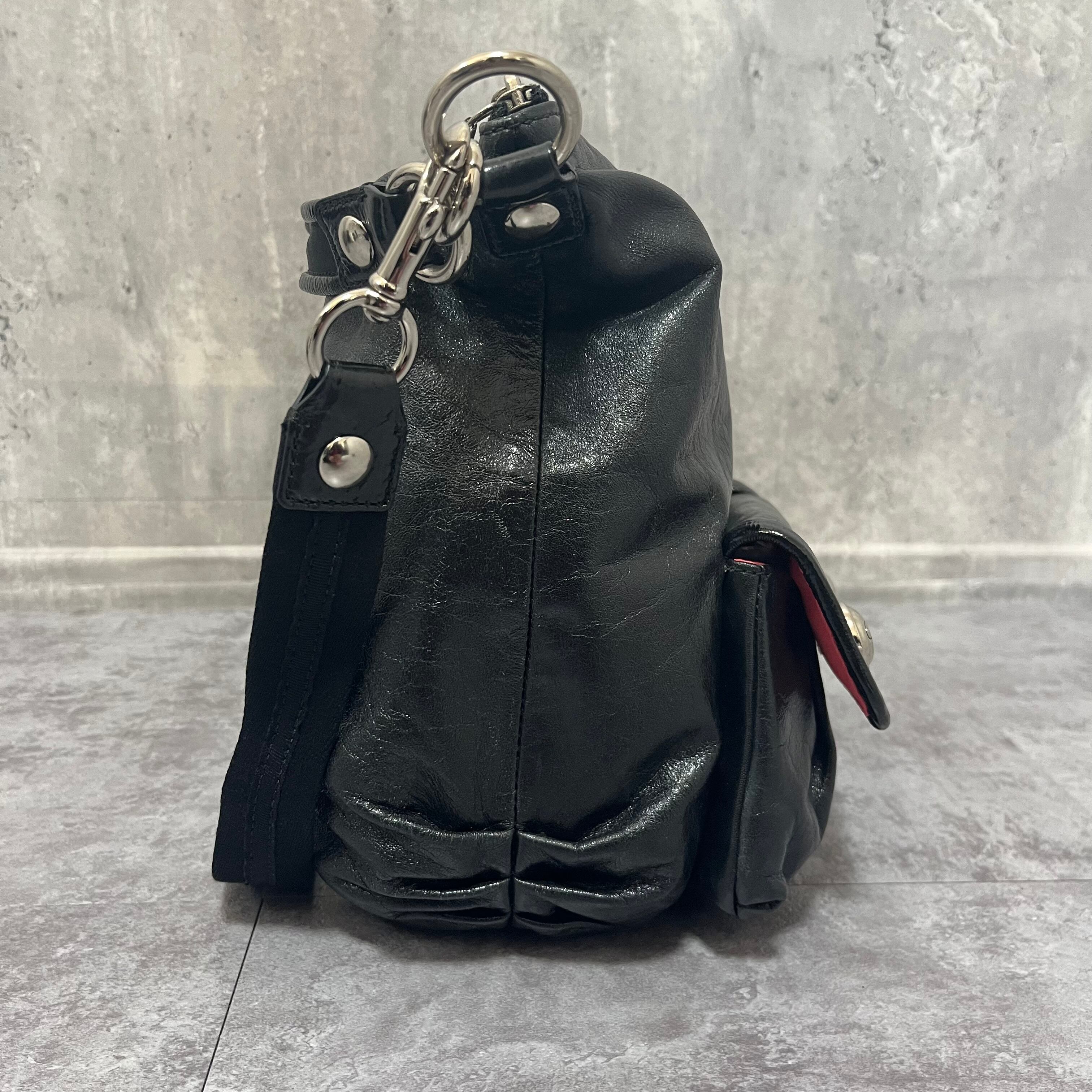 【美品✨】COACH　Poppy Y2K　2way ショルダーバッグ COACH】コーチ Y2K poppy ショルダーバッグ 黒 レザー 大容量 ポピー