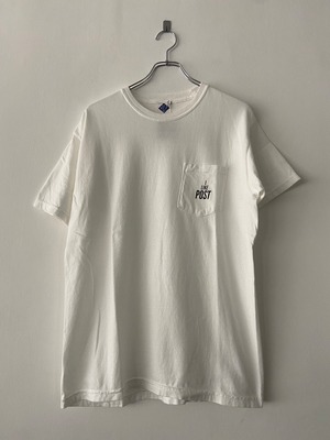 POST O'ALLS / 3004 / I like post pocket tee / pigment dyed cotton jersey - white x grey