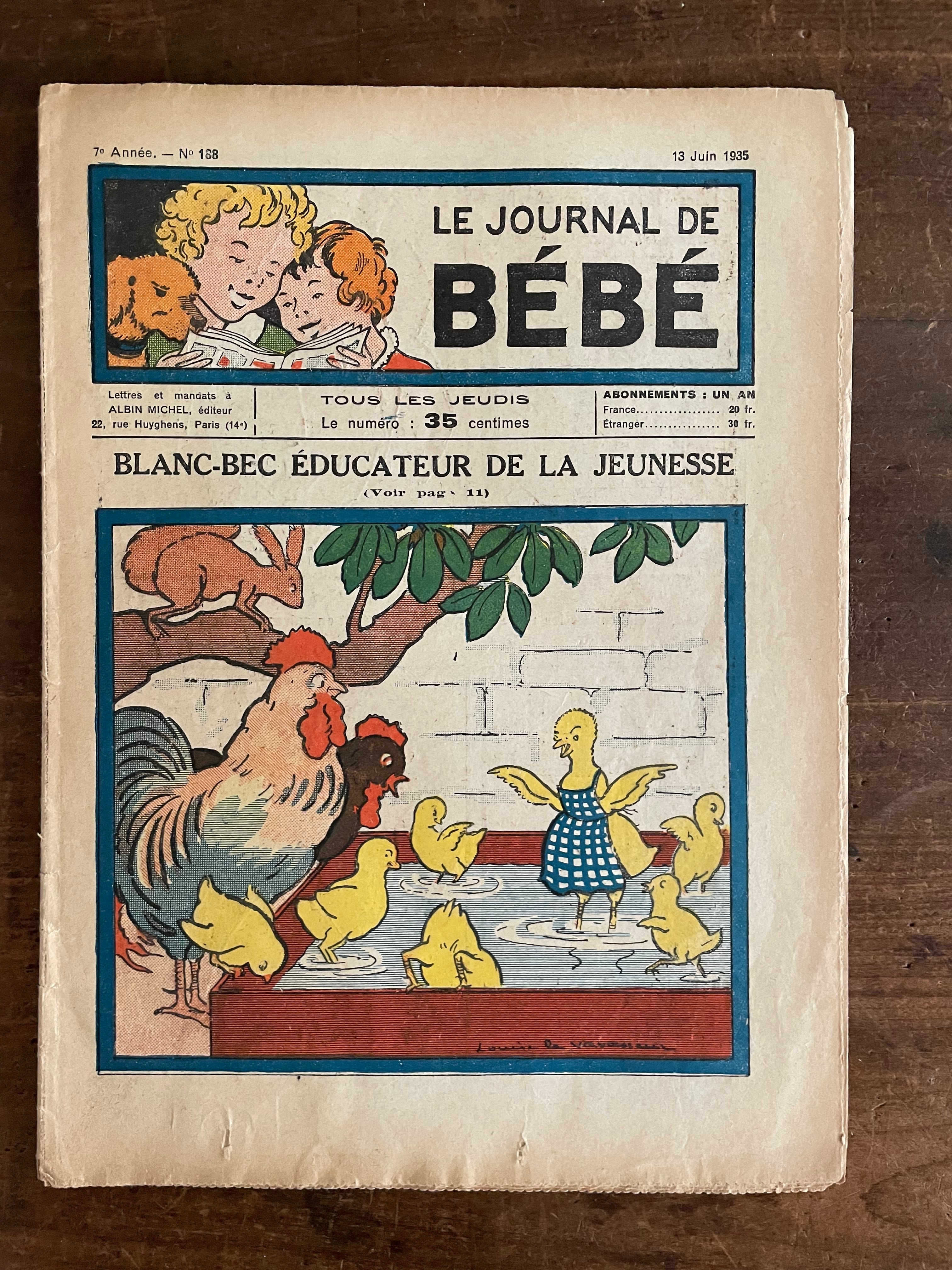 LE JOURNAL BÉBÉ（13 Juin1935)　フランスヴィンテージ