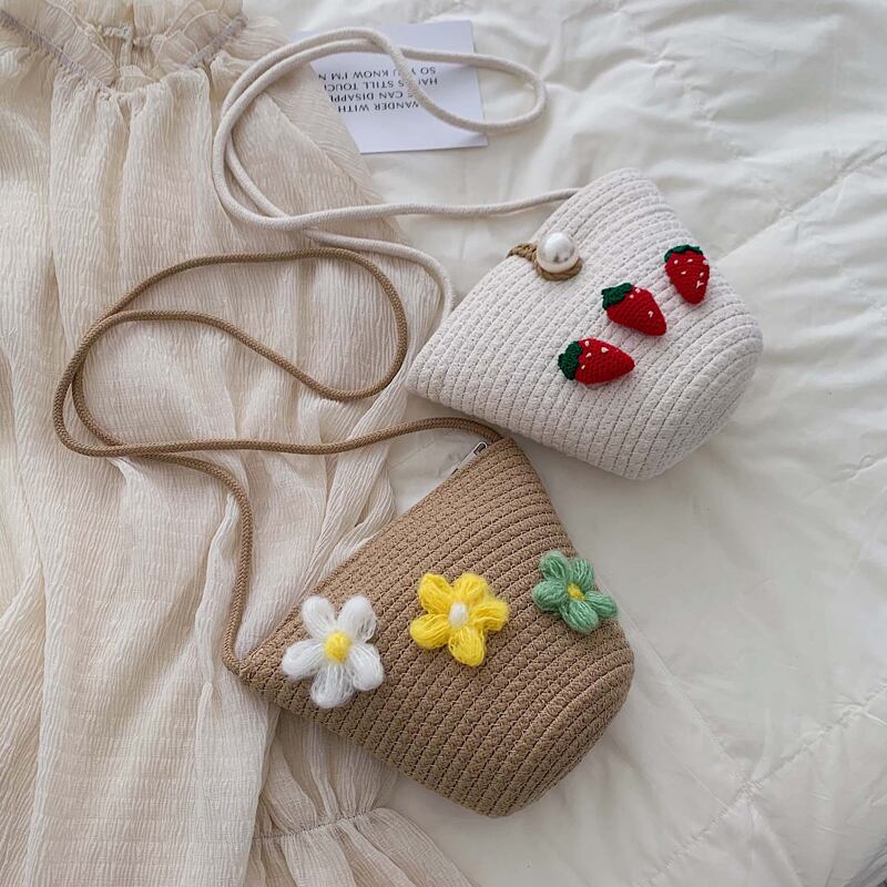 ヒュナスタイルスモールバッグメス2020夏ニューウェーブバージョンのワイルドメッセンジャーバッグスモールフレッシュストローバッグバケットバッグ 手作りハンドバック2132680596