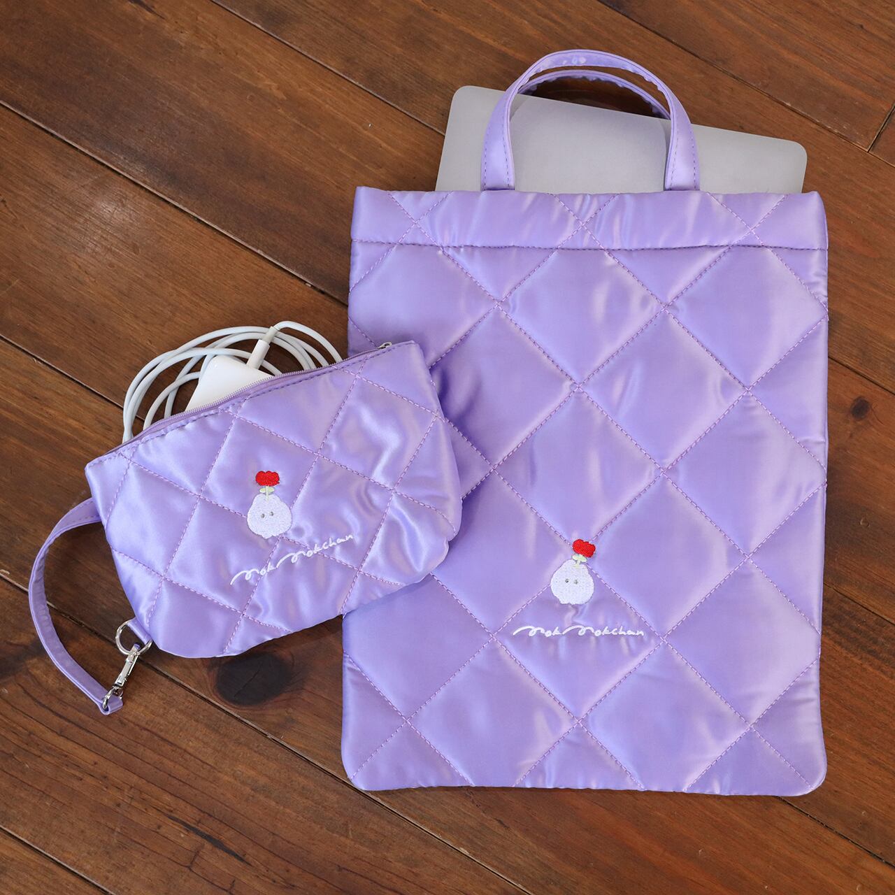 キルティングPCケースバック/パープル（MK-443) | もくもくちゃん公式