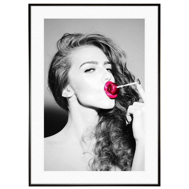 人物写真 女性 ポートレート インテリア モノクロアートポスター額装 AS4468
