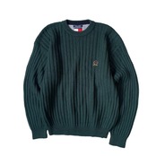 "90s TOMMY HILFIGER" green knit
