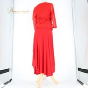 社交ダンス 衣装 スタンダード 上下セット ツーピース レッスンウェア パーティ衣装 レディース 赤 ICHIOKU イチオク Ga-Pong 長袖 派手 2点セット ライブ衣装 フラメンコ 衣装 花飾り 赤系 スカート 伸縮性 おしゃれなデザイン セクシー ダンスウェア カジュアル パフォーマンス用 フォーマル レッド系 パーティ用