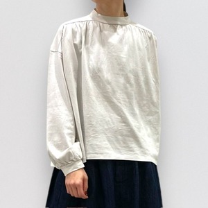 TANG classic jersey high neck gathered long sleeve pullover