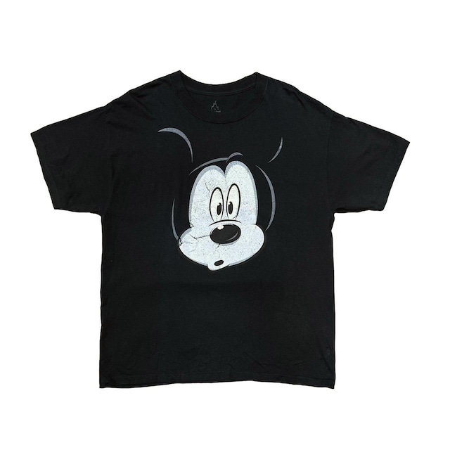 DISNEY MICKEY DOUBLE SIDE PRINT FACE TEE HANES LARGE