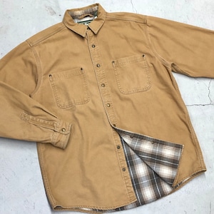 LL BEAN COTTON SHIRT BEIGE M OLD MODEL