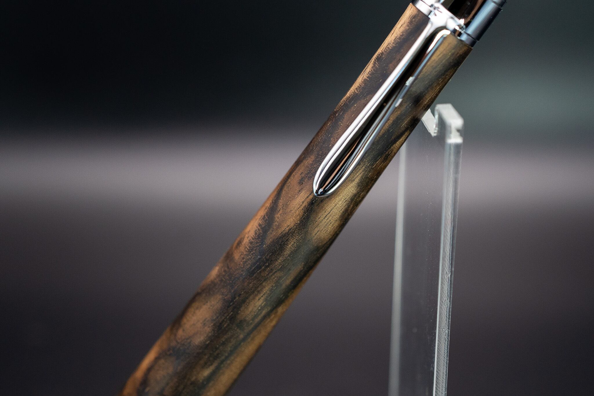 【魅惑の黒い紋様】 黒柿孔雀杢 極上 silver BP