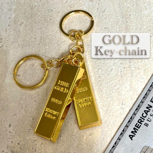 【 純金 レプリカ キー ホルダー 】 1個 インゴット ゴールド 重厚感 商売 金 投資 運 お守り 幸運 学習 受験 銀行 お金 金庫 貯金 18 財布 誕生日 プレゼント