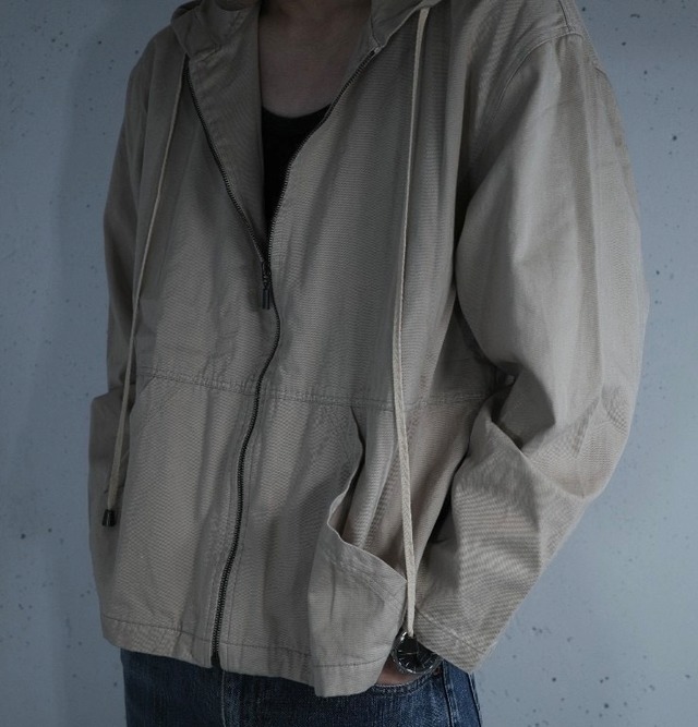 Lightweight Beige Hooded Jacket