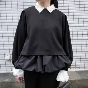 (ST02)2点セット 異素材バルーンタンク&ボンディングプルオーバー