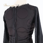 フラメンコ 衣装 ソニアジョーンズ SONIA JOHNES トップス ブラウス 黒 長袖 ダンス パーティ 発表会 水玉 ドット ブラック系 フェミニン モダン スタイリッシュ おしゃれ かわいい フォーマル レディース 高級感