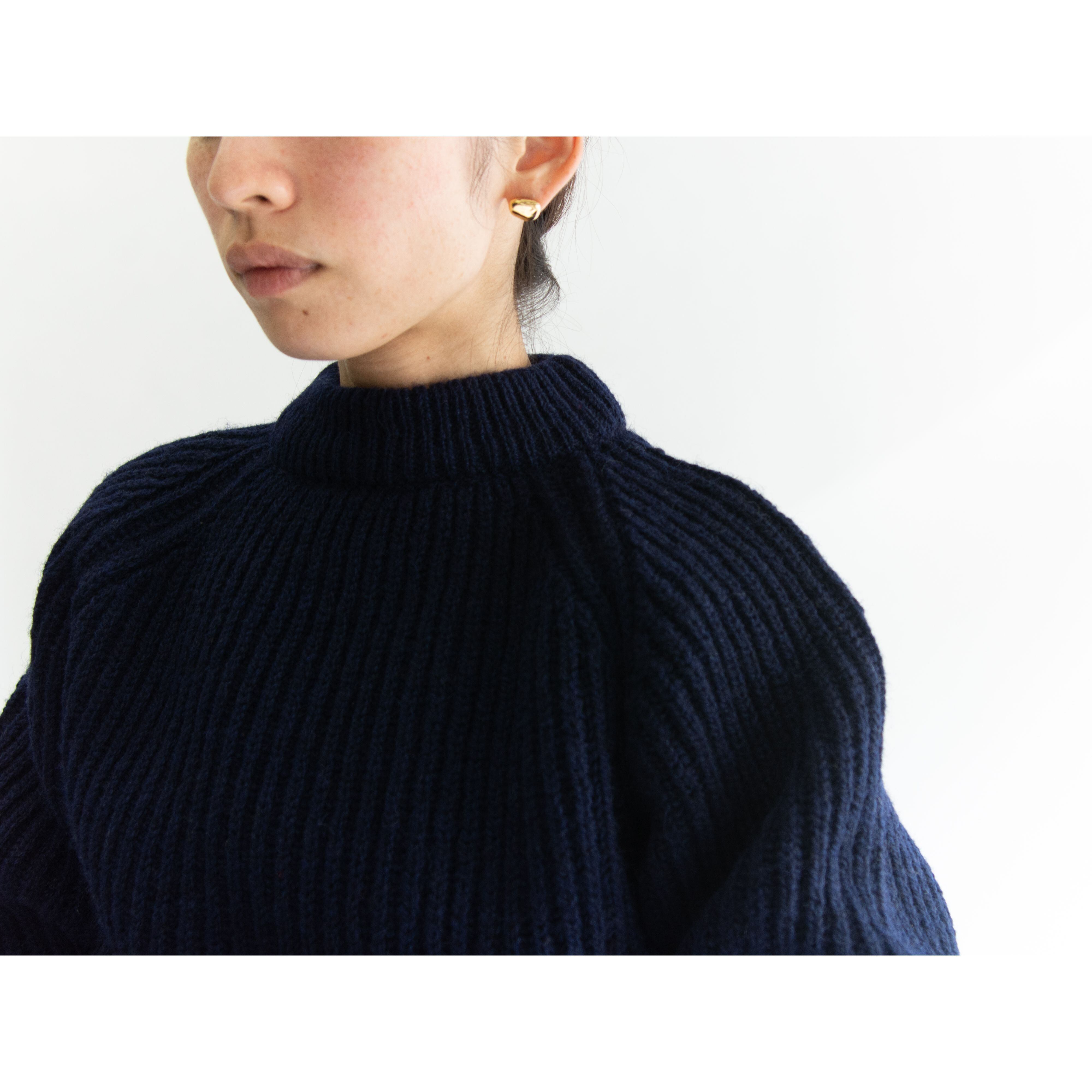 【Made in U.K.】100% pure British wool fisherman sweater（イギリス製 ピュアウール フィッシャーマンセーター ニット）10b