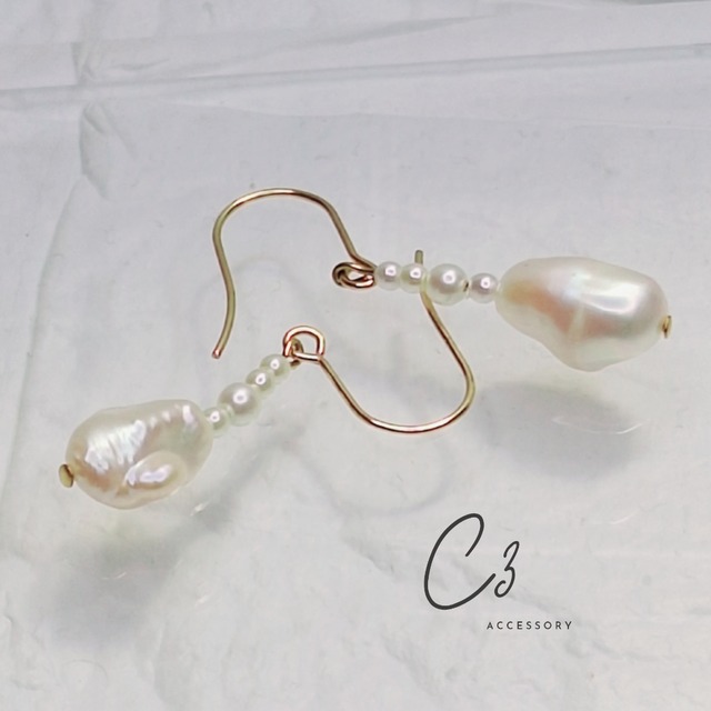 パール×パール♡ピアス