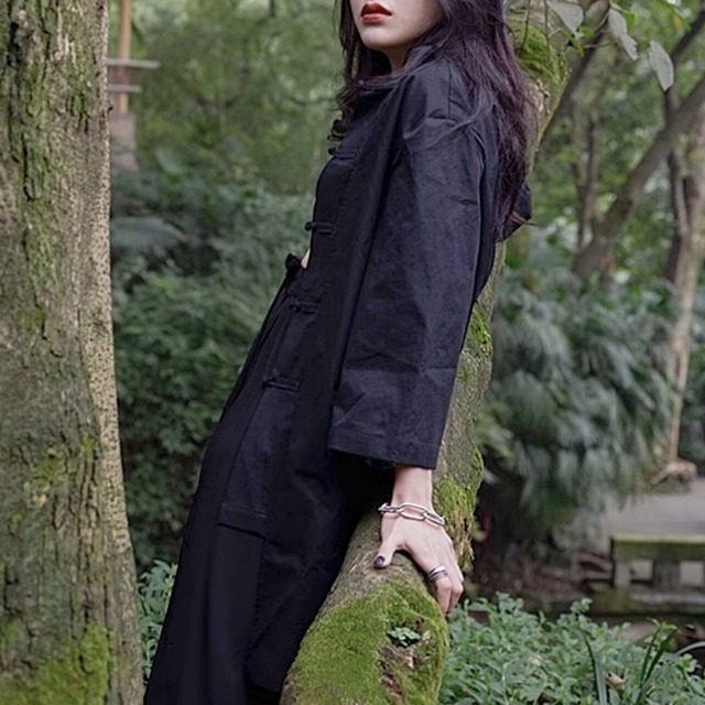 Faux layered china-style shirt【2color】 C0262