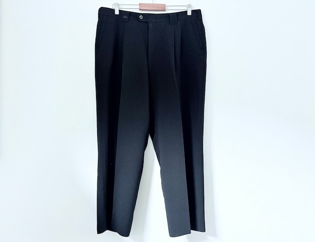 90s BALENCIAGA Polyester slacks BLACK MADE IN JAPAN