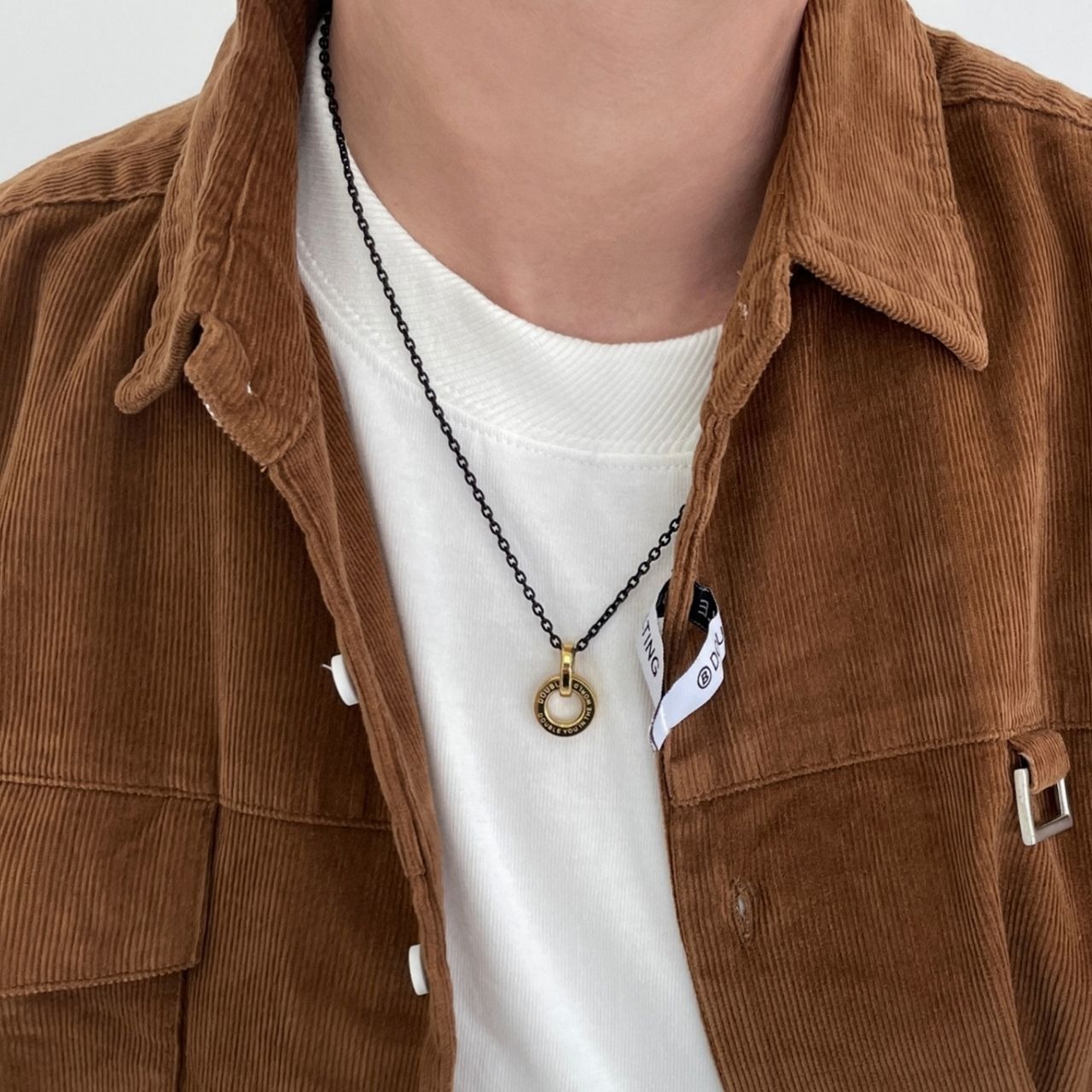 ダブルリングレターネックレス　1057