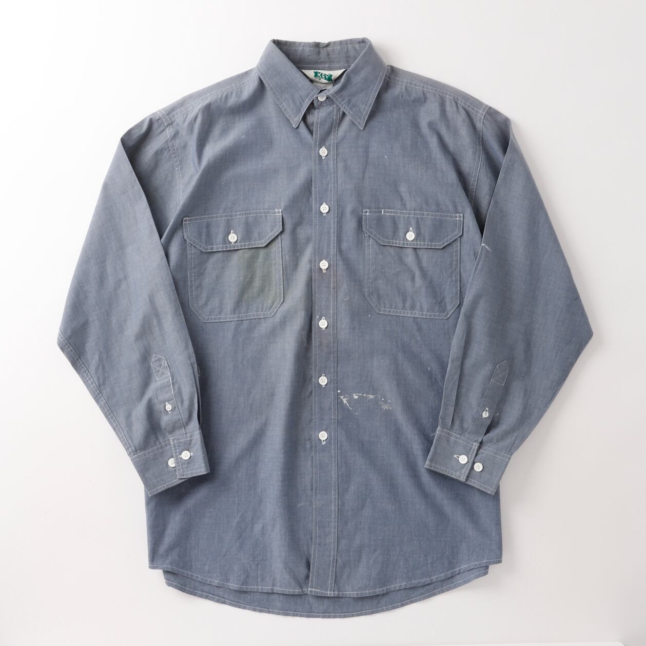 逸品】80s KEY vintage chambray shirt mint condition