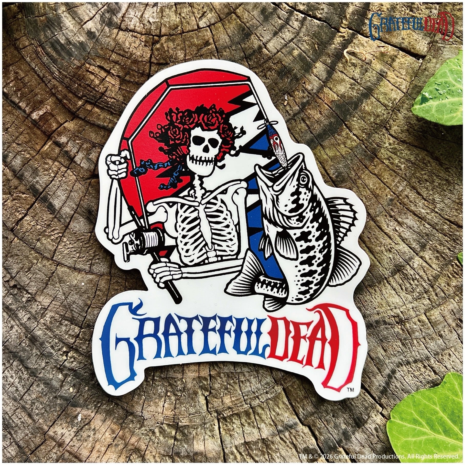 【BASSMANIA × GRATEFUL DEAD】 FISHING DEAD SKULL Sticker