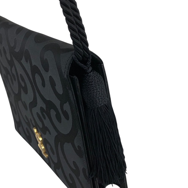 Yves Saint Laurent イヴ・サンローラン ショルダーバッグ ブラック YSL オリエンタル サテン vintage ヴィンテージ オールド fkdxvm