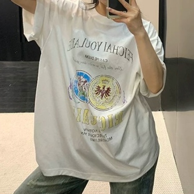 クラシックコインモチーフグラフィックTシャツ 2col R02443