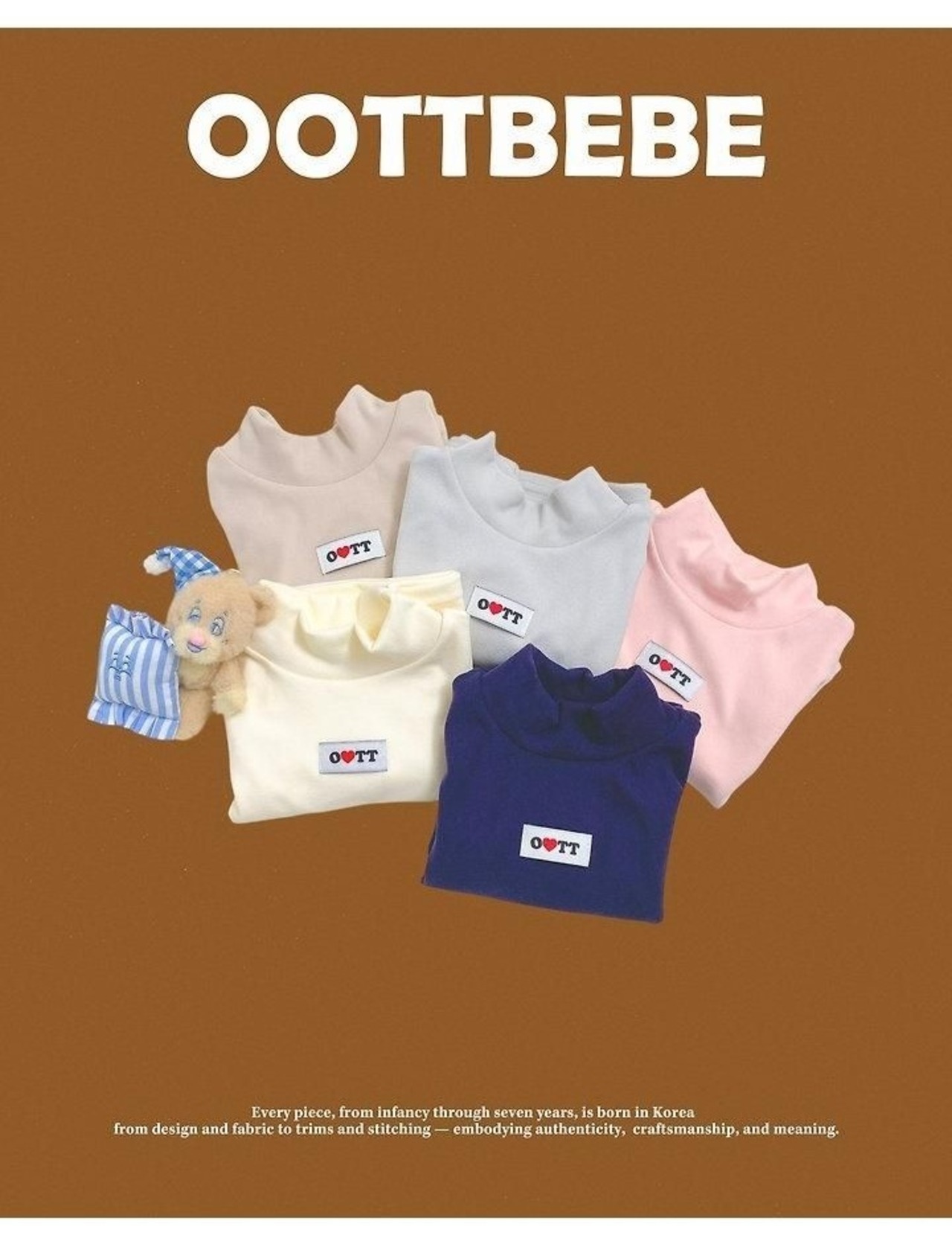 韓国子供服 / 26winter / oottbebe / ぷにぷにタートルネックT / ベビー&キッズ / 冬服 *XS~XL*