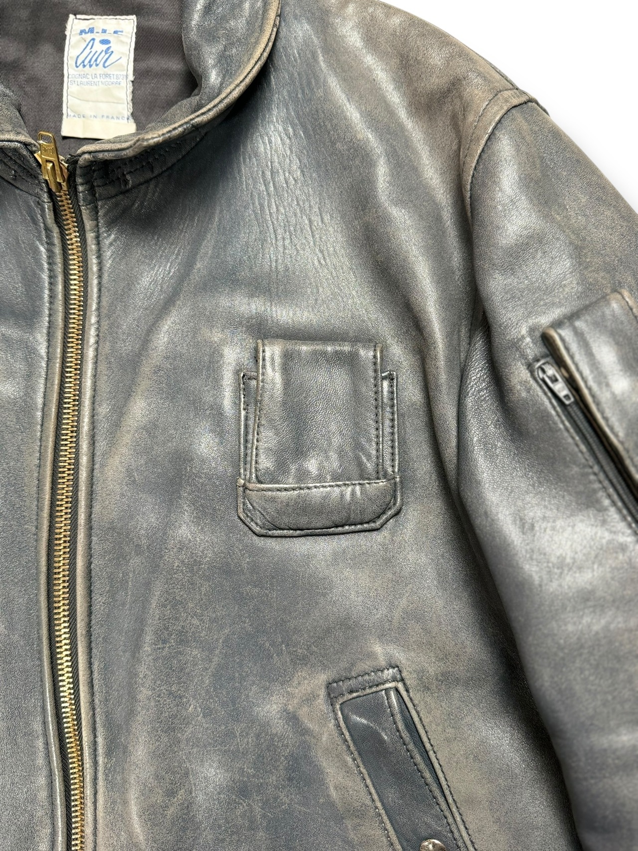 Original 70s French Airforce Pilot Leather Jacket
