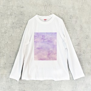 浅紫の空と三日月 ロングTシャツ / ロンT カットソー