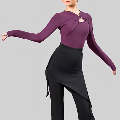 ツイスト カットアウトデザイン レオタード トップス 2col　D00643