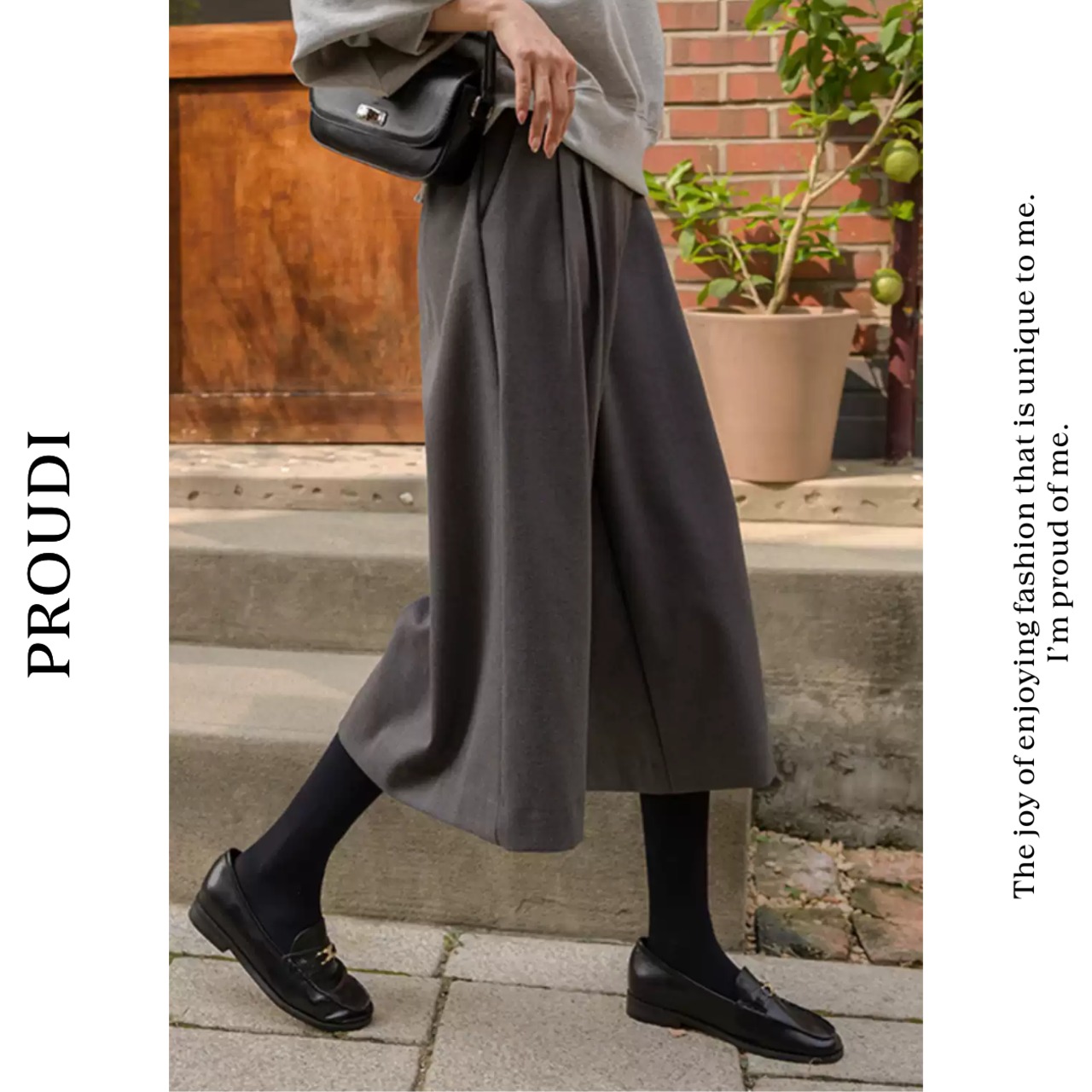 【ハイウエストワイドレッグパンツ】P00740