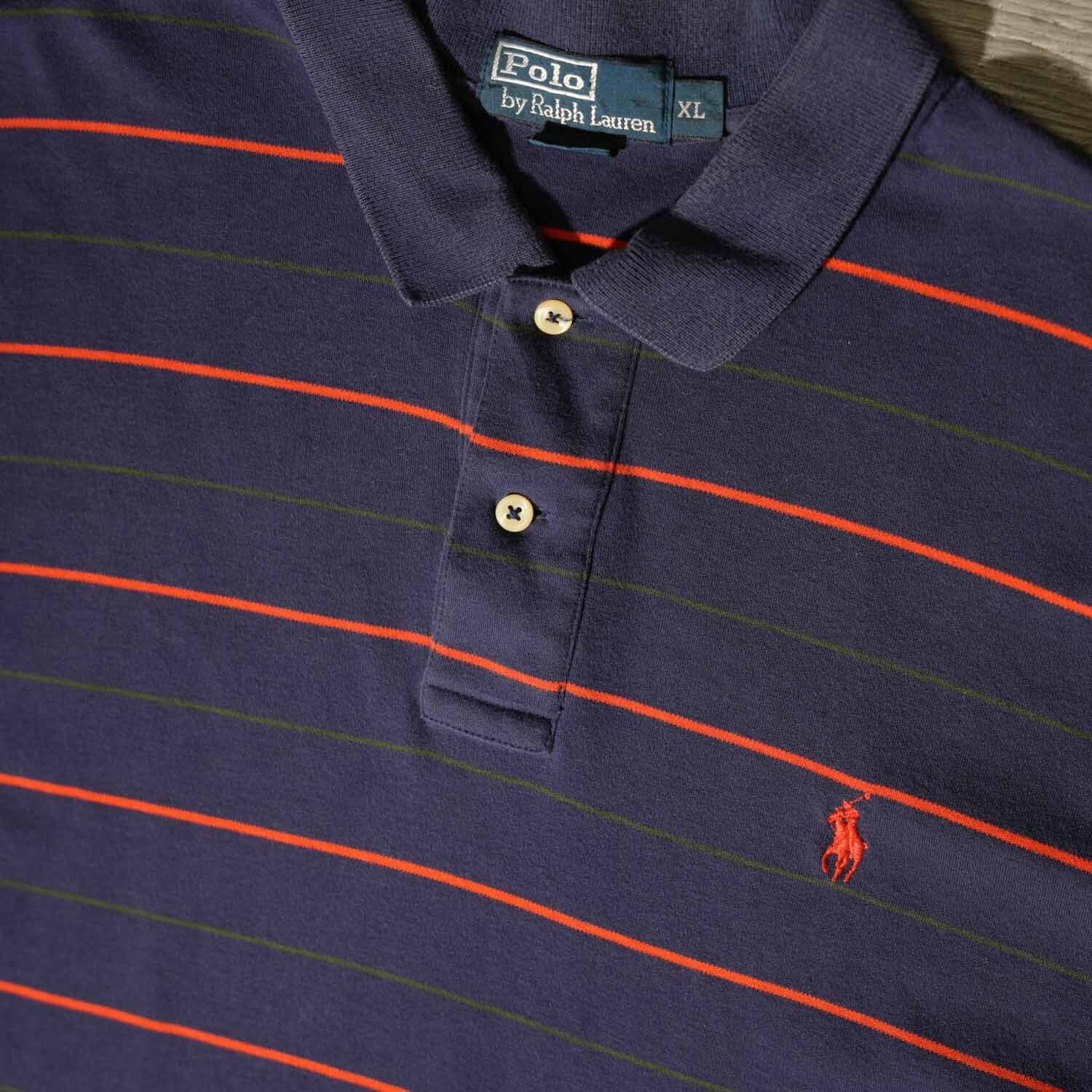 90s Polo by Ralph Lauren マルチボーダー ポロシャツ スリランカ製