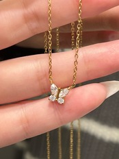 Zirconia butterfly necklace