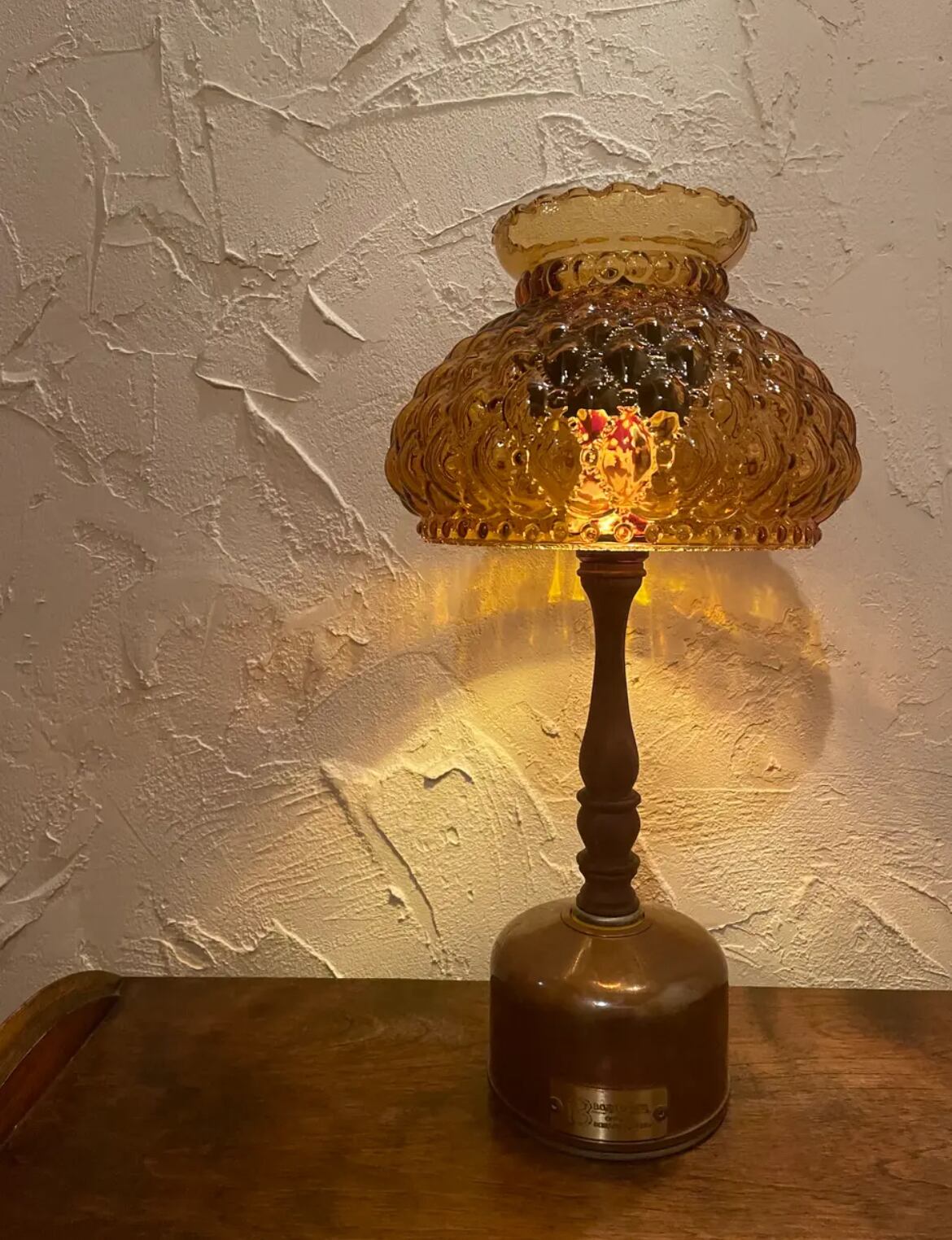 Vintage Diamonds Amber Glass Lamp Shade | awesome vintagegear