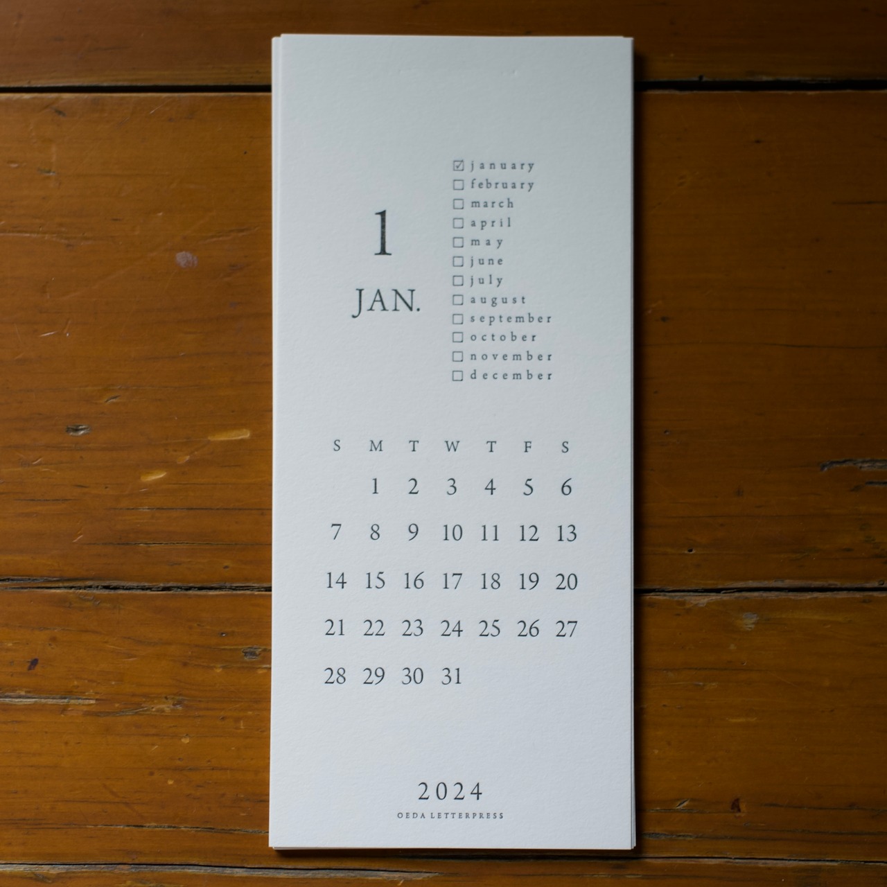 大枝活版室 / LETTER PRESS CALENDAR 2024〈カレンダー・活版・活版印刷・スケジュール 〉