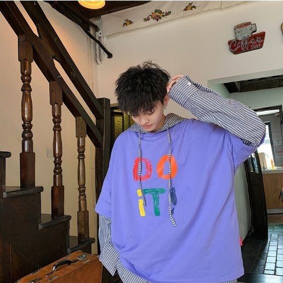 全3色 カットソー ビッグシルエット ロゴ カジュアル メンズ