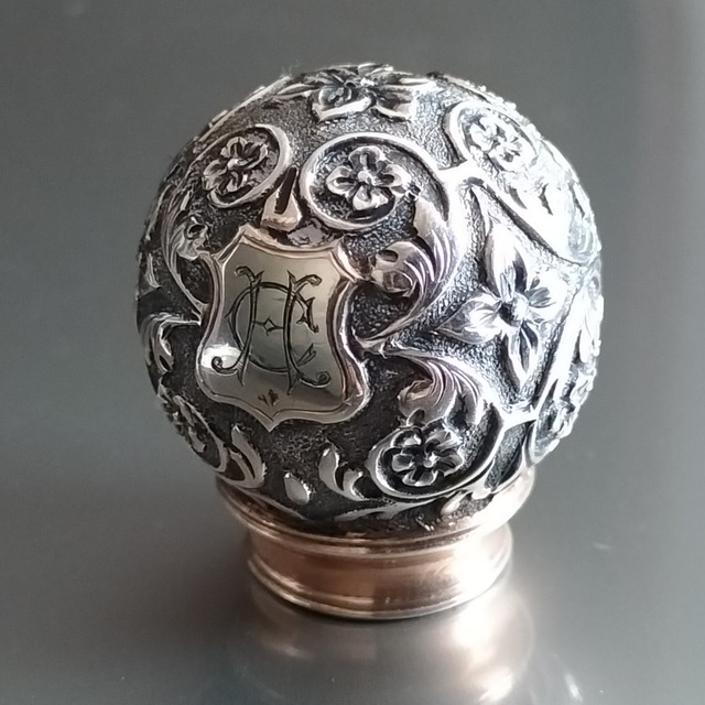 Antique Austrian Silver Perfume Bottle Top
