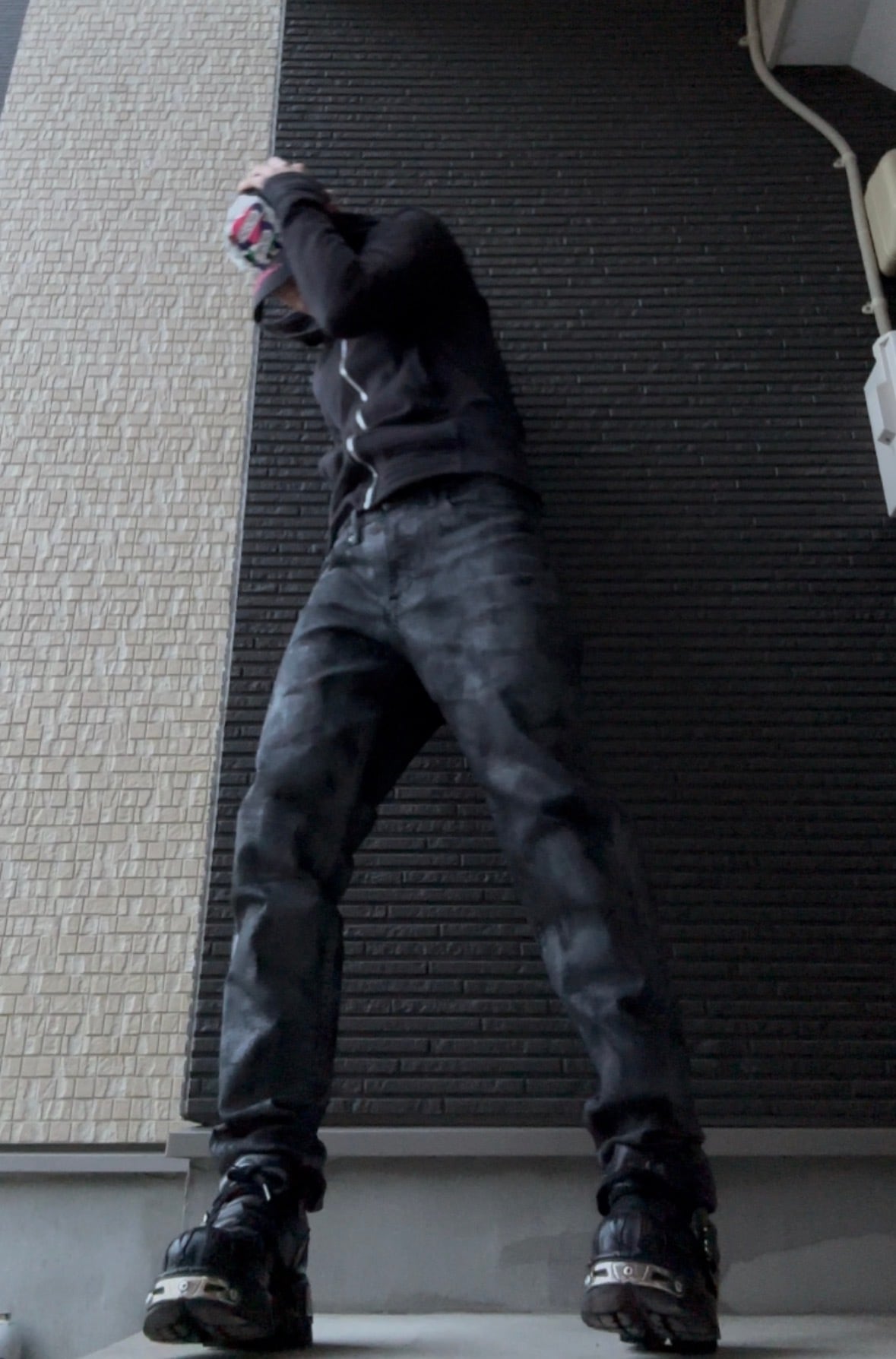 wax coating flare black denim ワックスコーティング加工フレアデニム