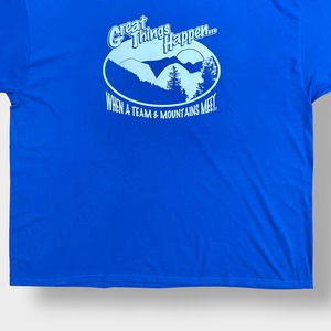 【GILDAN】3XL ビッグシルエット 病院 ワンポイントロゴ Tシャツ バックプリント ブルー BLUEFIELD REGIONAL MEDICAL CENTER 半袖 us古着