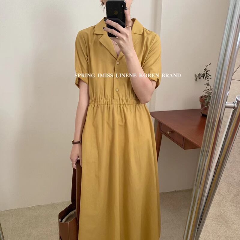 カラーシャツ スカート サマーカジュアルルーズ薄手 ピンク 夏物 パープル ビッグFスモールZ韓国96360853430