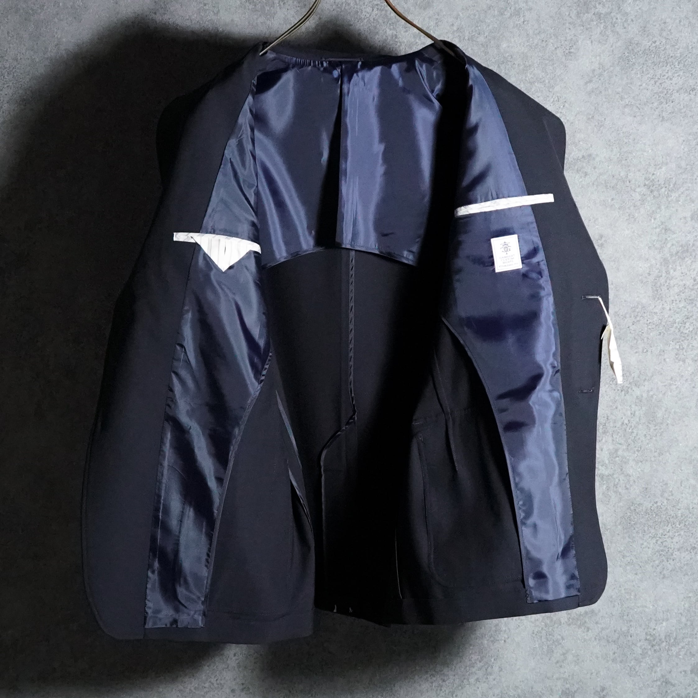 【美品】ギャンバートカスタムシャツ ブレザー 紺ブレ ジャケット 金ボタン 人気 GAMBERT CUSTOM SHIRTS Navy Blazer ギャンバート カスタム シャツ 紺