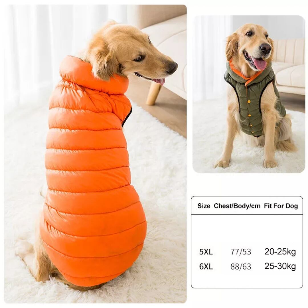 犬の洋服 リバーシブルジャンパー 暖かい服 犬服 中型犬 大型犬 | 中