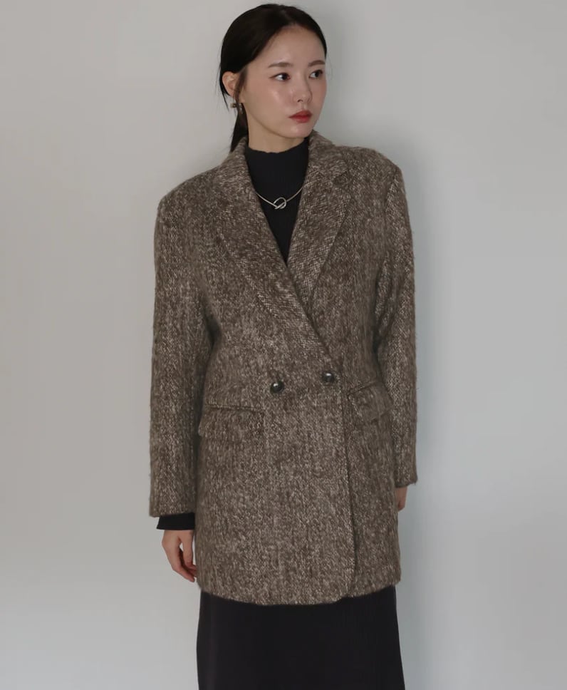 ナンバーミーTOKYO"SHAGGY TAILORED COAT”BROWN