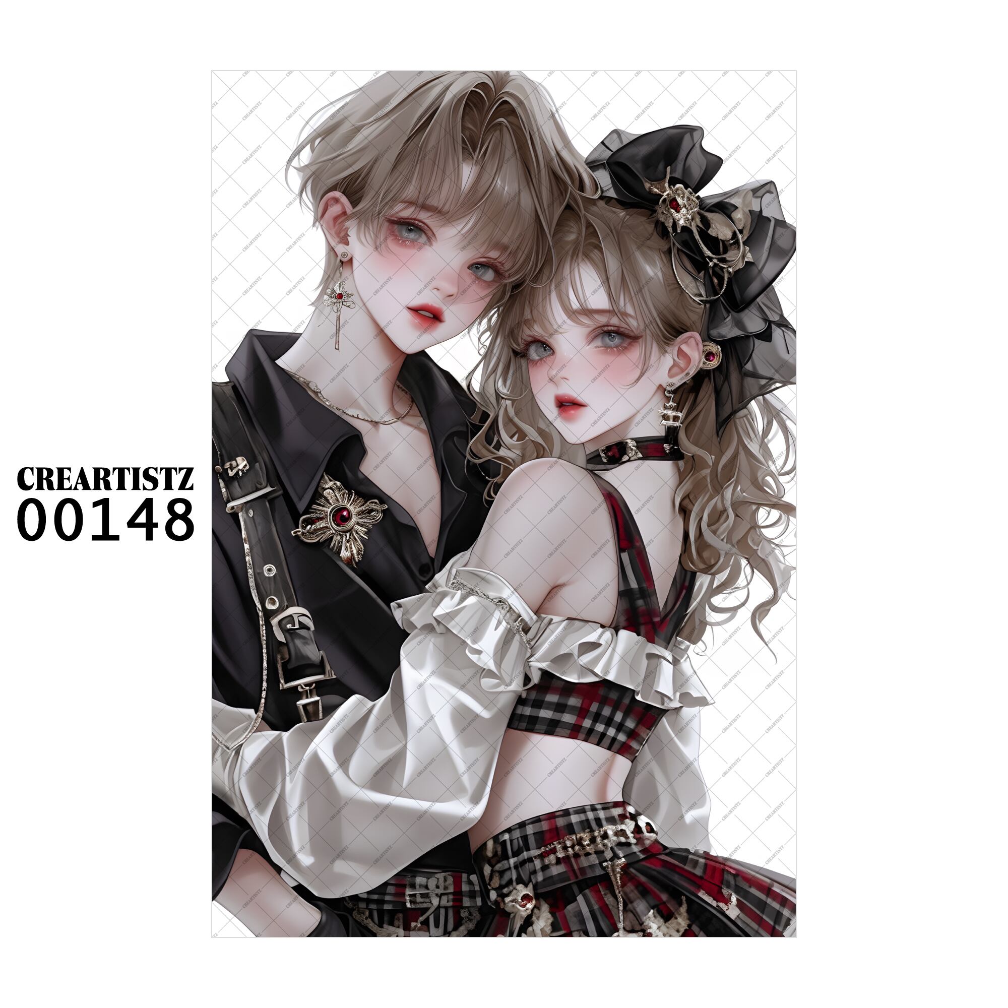 00148 ガール キュート オリジナル ペーパー/ステッカー 4枚セット CREARTISTZ