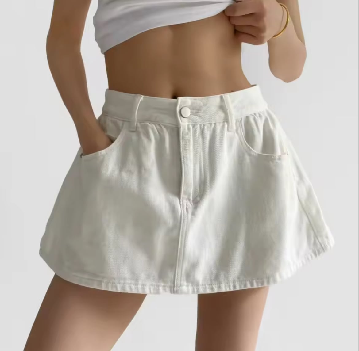 5色】Hight Waist A-Line Mini Skirt within Skort /ハイウエストA