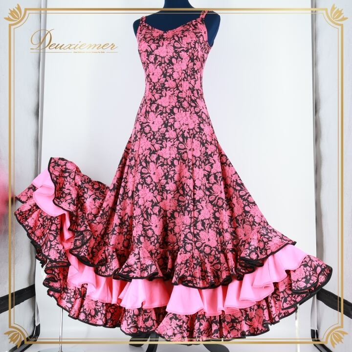 【美品 フラメンコ衣装】ブラック ワンピース ドレス 黒 無地 ノースリーブ フラメンコ衣装】ブラック ワンピース ドレス 黒 無地 ボランテ