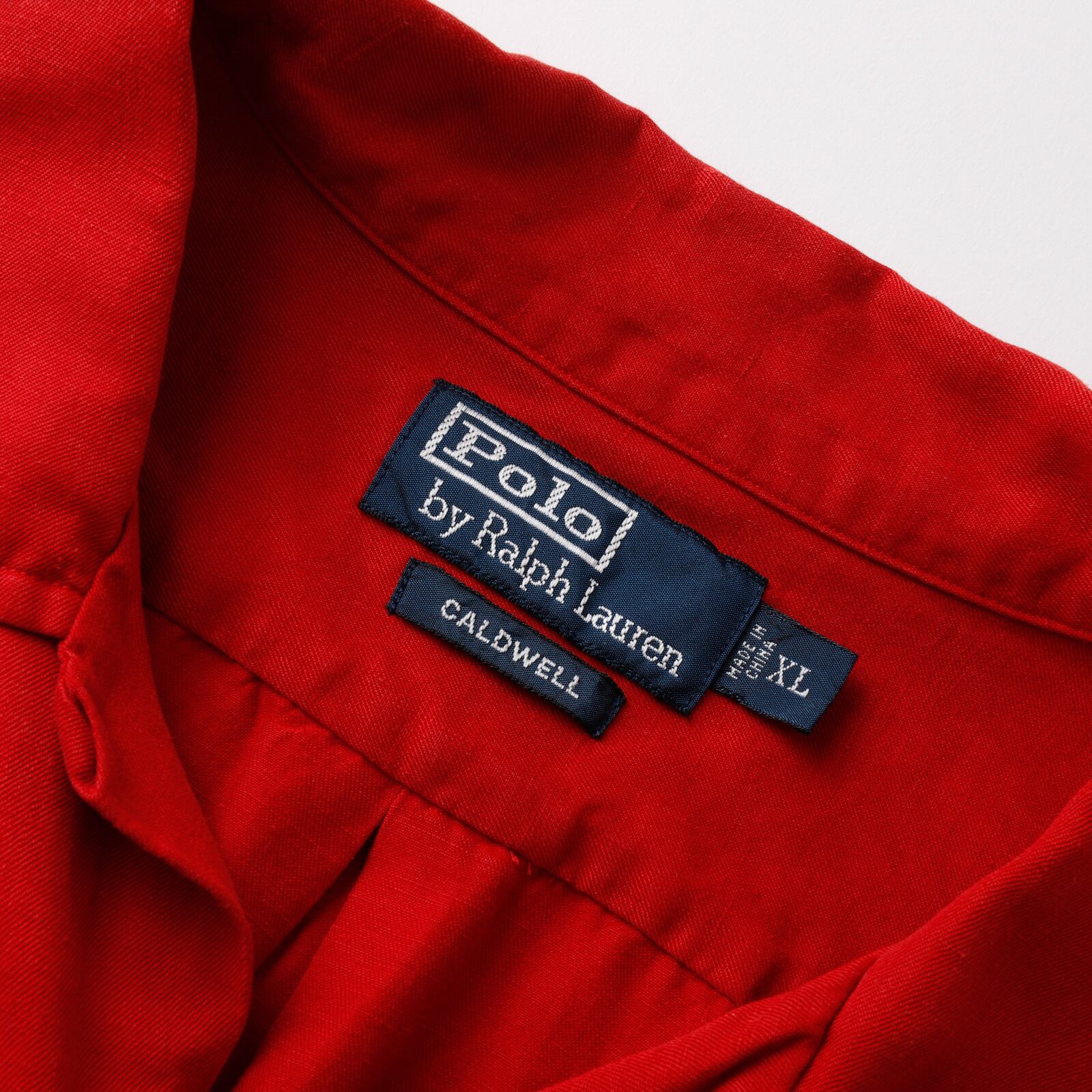 極美品】90s Ralph Lauren special silk linen open collar shirt big 