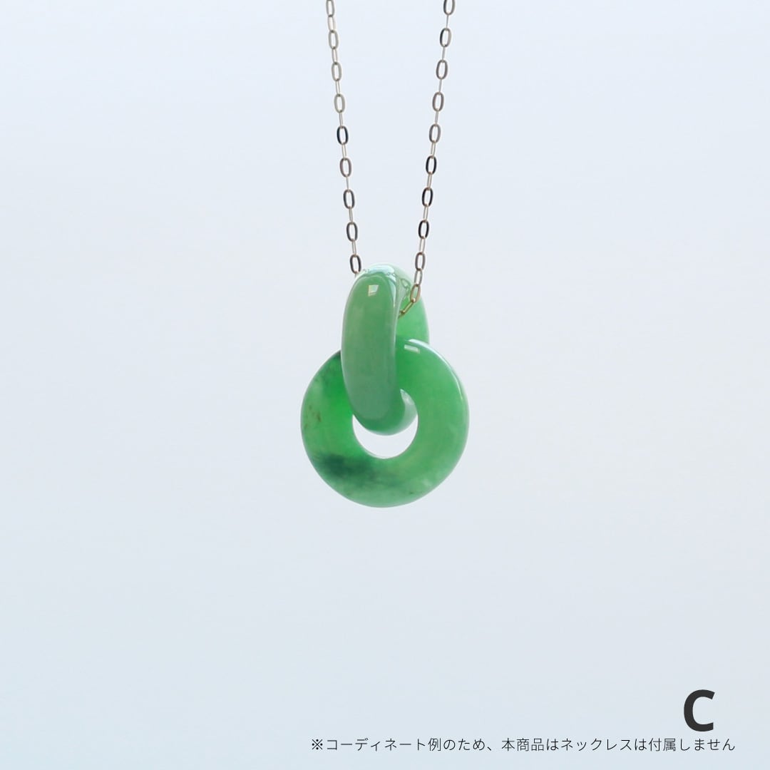 ダブルフープペンダント A貨翡翠 jd_pt1283 | 【MeiNu（メイニュウ